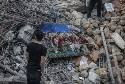 A Religious Tapestry Among The Rubble Following An Air Strike Photo Credit Caritas Jerusalem (1)