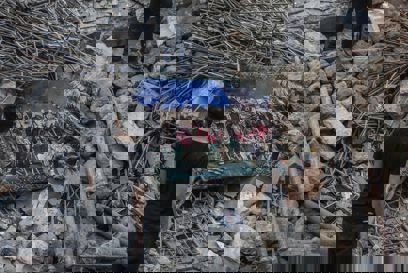 A Religious Tapestry Among The Rubble Following An Air Strike Photo Credit Caritas Jerusalem (1)