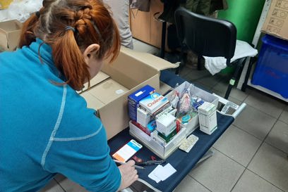 Medicine Being Packed For Distribution To Hospitals In Zaporizhzhia. Photo Caritas Ukraine