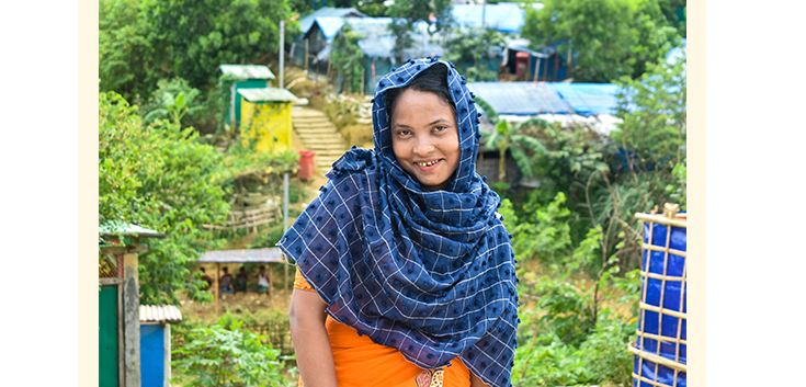 Halima in a refugee camp in Cox's Bazar, Bangladesh