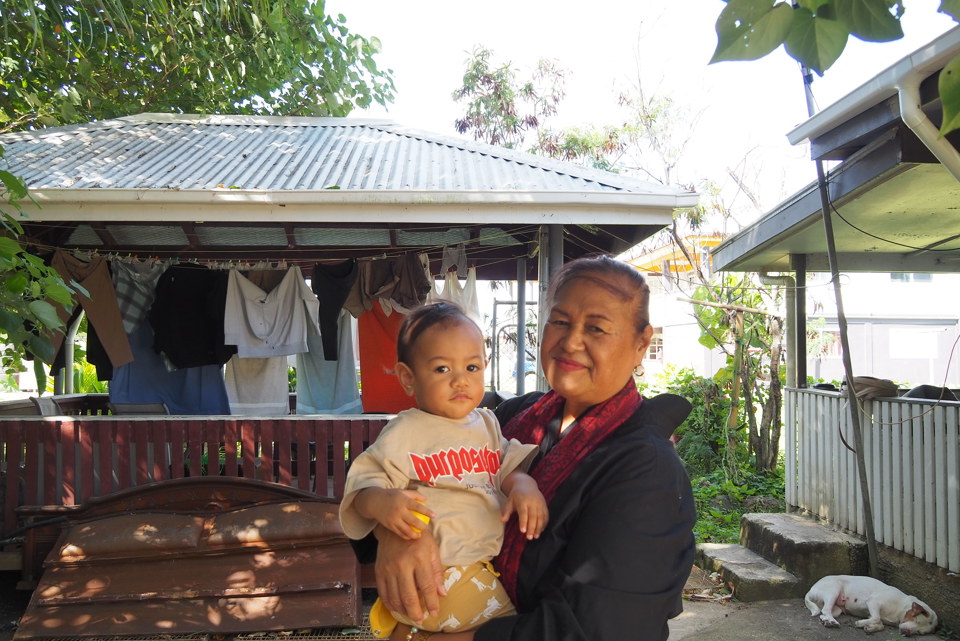 Tupou and her grandson