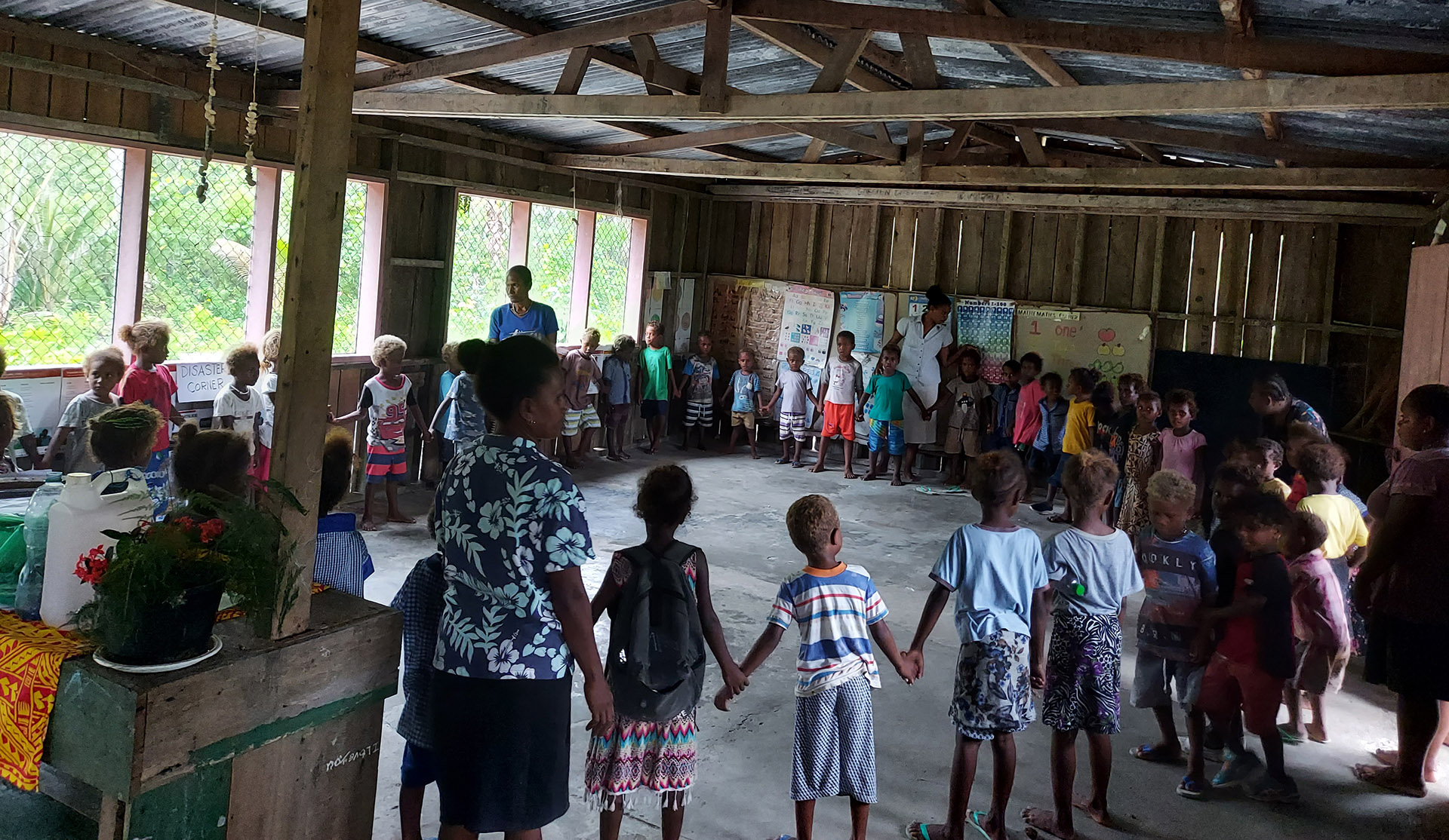 Children Practice Singing At A School In Solomon Islands