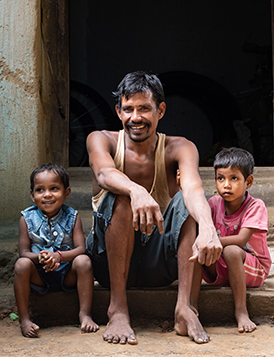 Biru With His Children