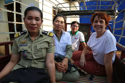 Caritas Australia CEO Kirsty Robertson With Staff At A Prison In Cambodia