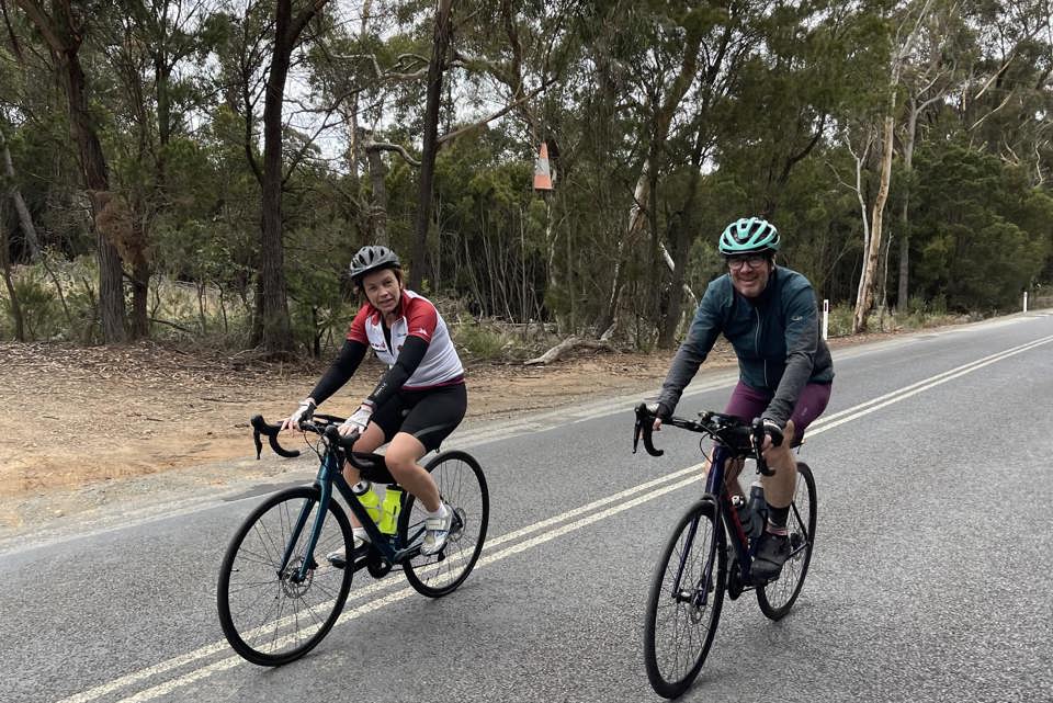 Kirsty and Richard on day two of the Cycle to End Poverty.