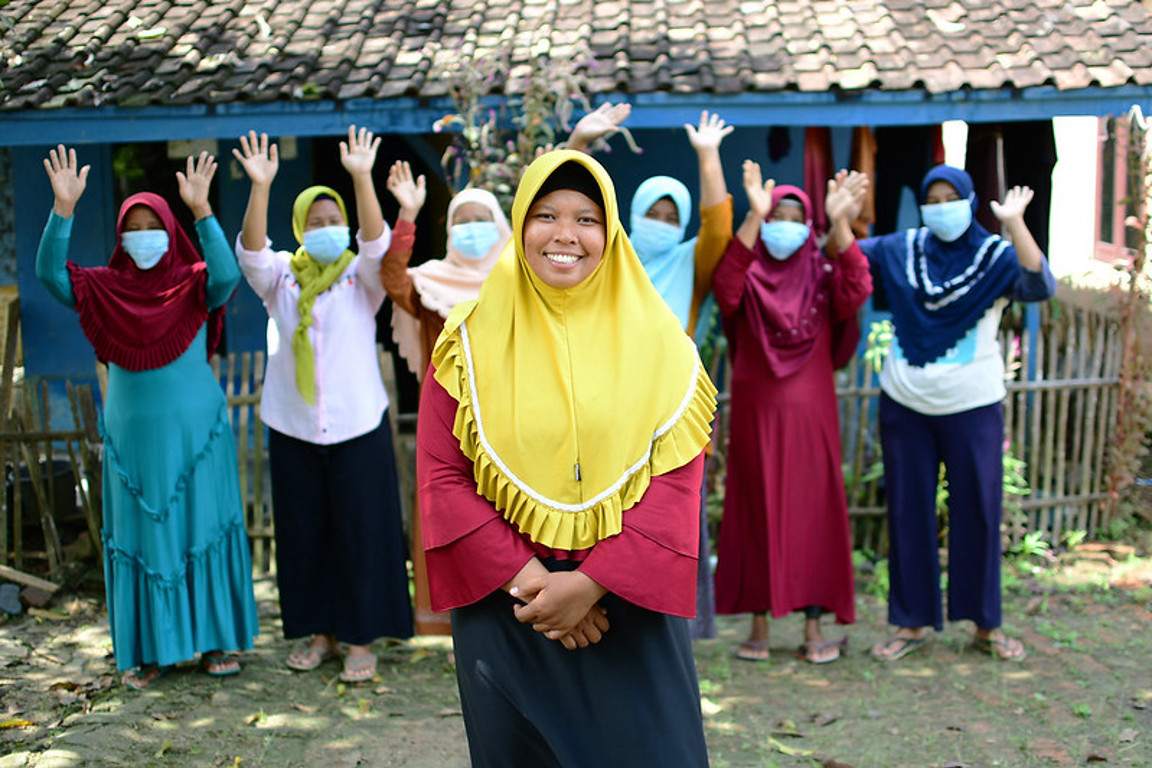 Group of women in savings group in Indonesia