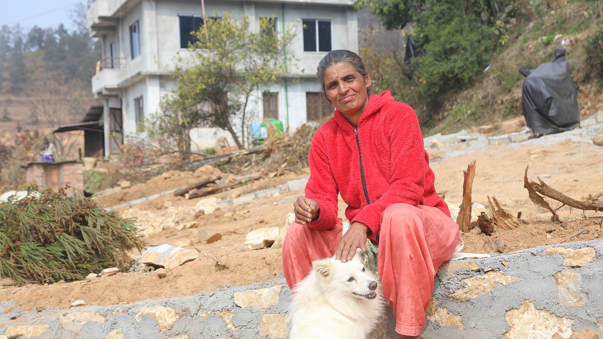Sita With Her Dog
