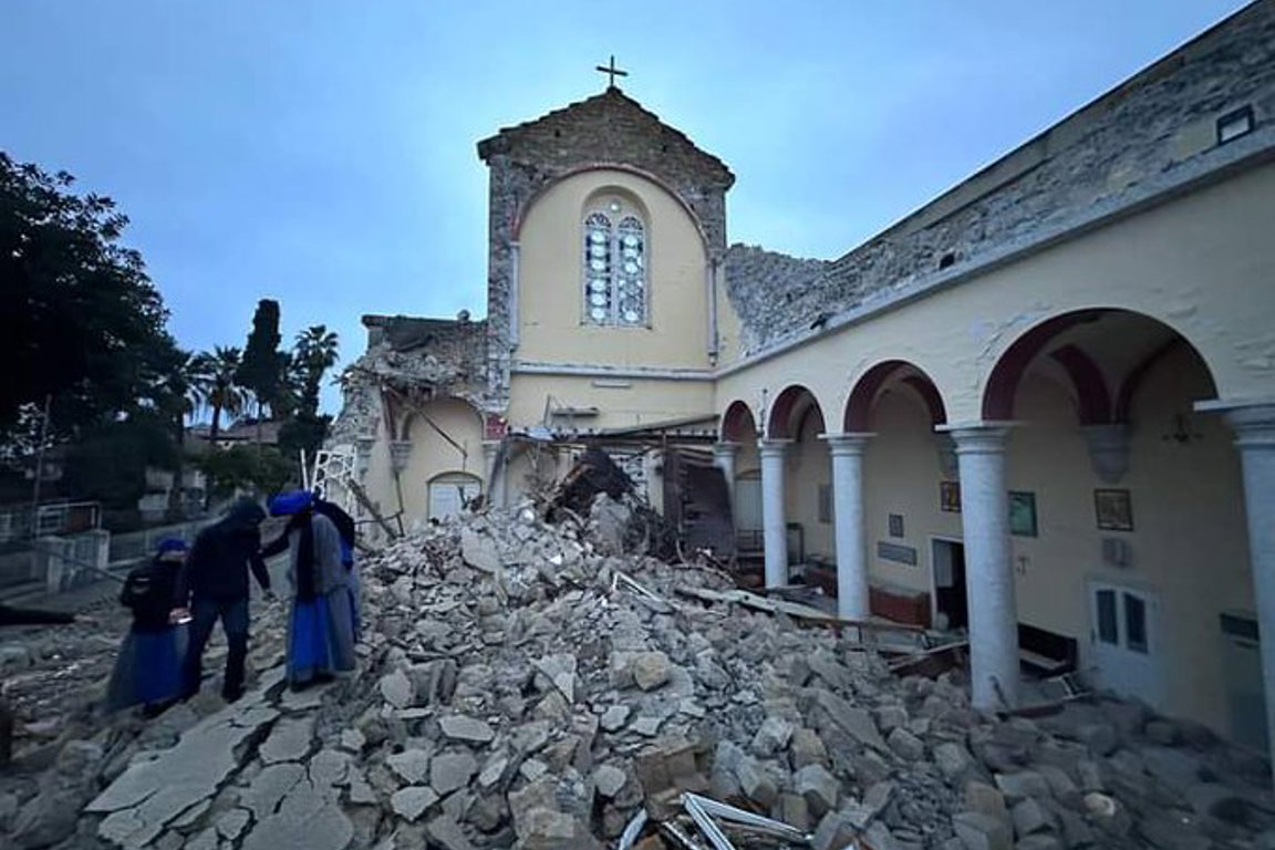 The Destroyed Cathedral Of Iskenderun. Photo Caritas network.