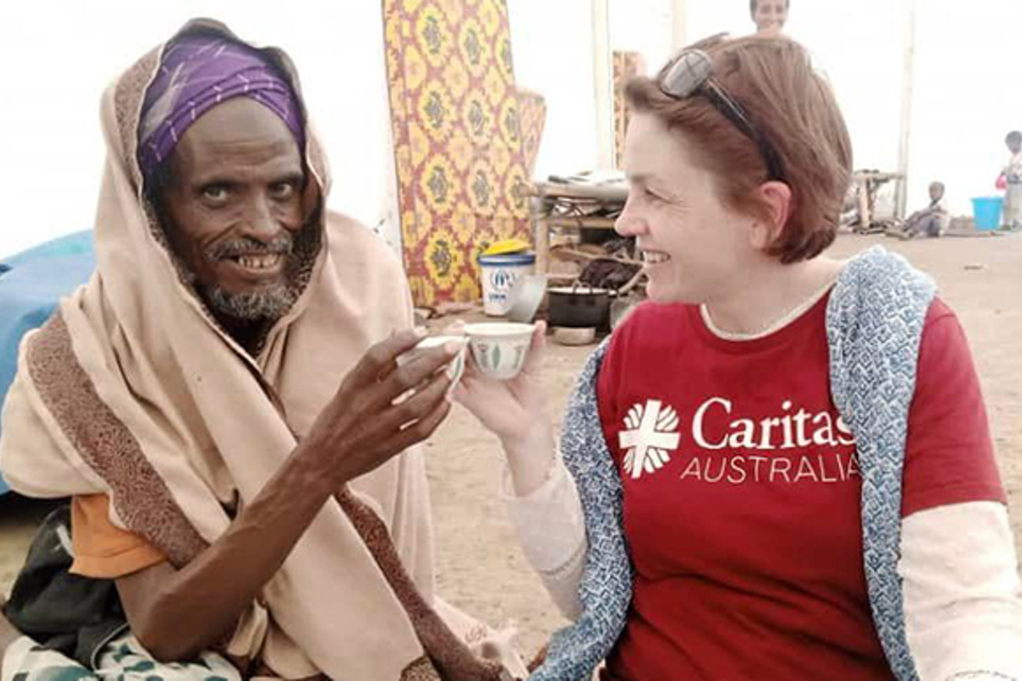 Caritas Australia CEO Meeting A Camp Leader In Ethiopia