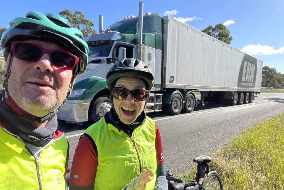 Kirsty and Richard on Day 8 of the Cycle to End Poverty.