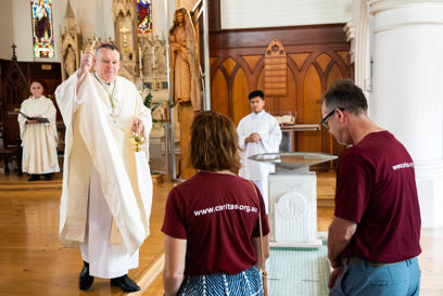 Kirsty and Richard attend Mass