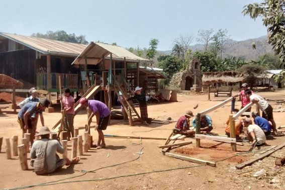 Outdoor Playground For Nursery Students In Myanmar