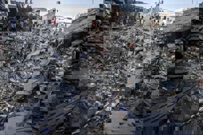 A Crater Filled With Rubble Following An Airstrike On A Church Complex Photo Credit Caritas Jerusalem